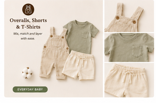 Overalls, Shorts & T-Shirts